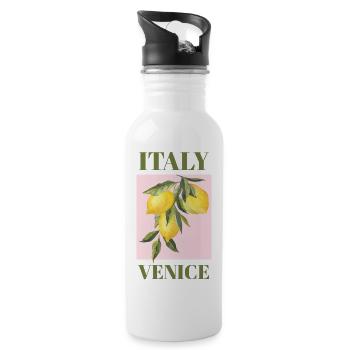 Italien Venedig Urlaub Strand Zitronen Venedig - Trinkflasche mit integriertem Trinkhalm - Weiß - Rechts