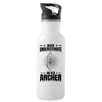 Archer Grandpa - Water bottle with straw - white - Right