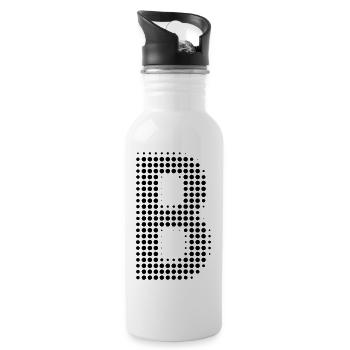 Buchstabe B – Punktmuster Initial Design - Trinkflasche mit integriertem Trinkhalm - Weiß - Rechts