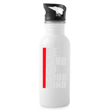 Be Kind To Your Mind Lustig Psychisch Gesund Logo - Trinkflasche mit integriertem Trinkhalm - Weiß - Rechts