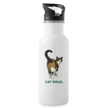 Cat Walk. - Water bottle with straw - white - Right