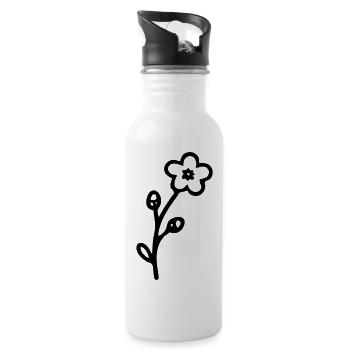 Fleur 3 - Gourde avec paille intégrée - blanc - Droite