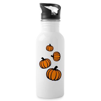 Kürbis - Trinkflasche mit integriertem Trinkhalm - Weiß - Rechts