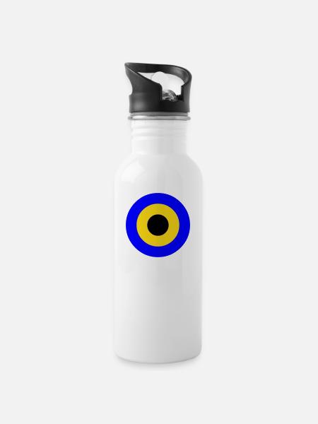 circles - Kreise - Trinkflasche mit integriertem Trinkhalm - Weiß