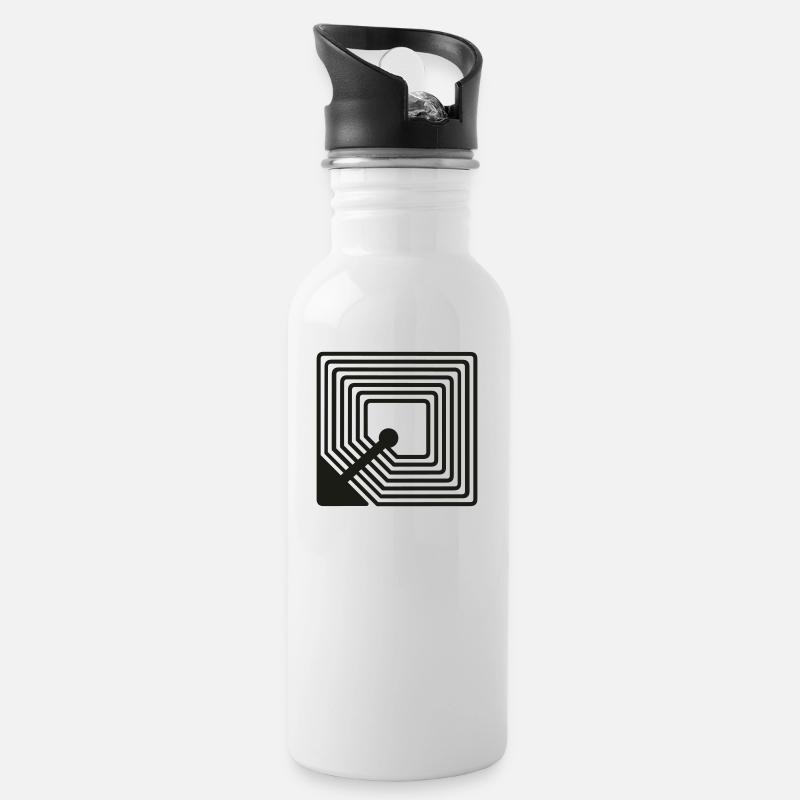 RFID - Trinkflasche mit integriertem Trinkhalm - Weiß