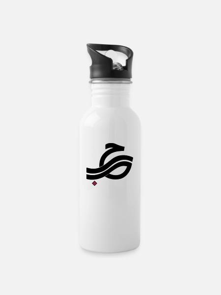 Hob LOVE LOVE - Water bottle with straw - white