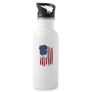 US Flag - USA flag - Water bottle with straw - white - Right