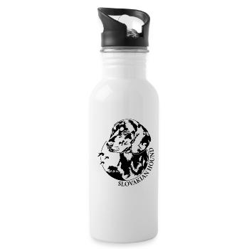 Slovakian Hound Portrait Dogs Hunting Dog Wilsigns - Water bottle with straw - white - Right