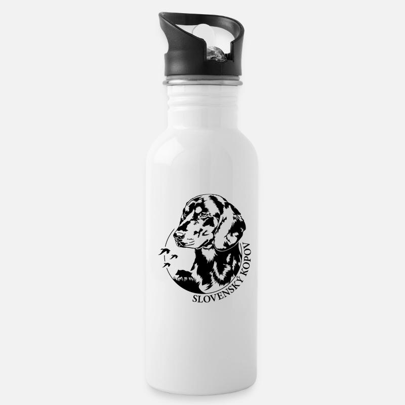 Slovensky Kopov Portrait Hunde Jagdhund Wilsigns - Trinkflasche mit integriertem Trinkhalm - Weiß