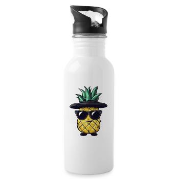 Cool unicorn guitar rockers - Water bottle with straw - white - Right