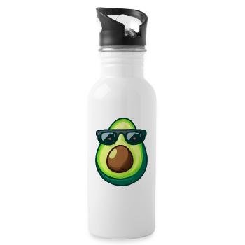 Avocat frais avec lunettes de soleil Tendance - Gourde avec paille intégrée - blanc - Droite