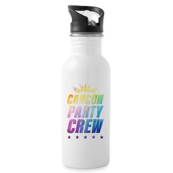 Cancun Party Crew - Trinkflasche mit integriertem Trinkhalm - Weiß - Rechts