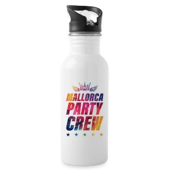 Mallorca Party Crew - Trinkflasche mit integriertem Trinkhalm - Weiß - Rechts