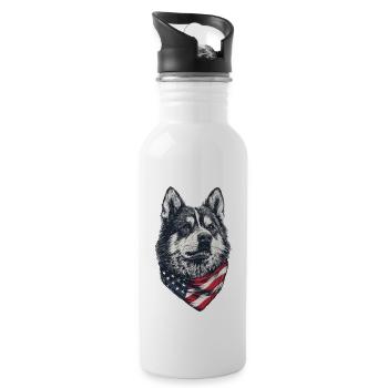Akita - Trinkflasche mit integriertem Trinkhalm - Weiß - Rechts