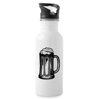Verre à bière - Gourde avec paille intégrée - blanc - Droite
