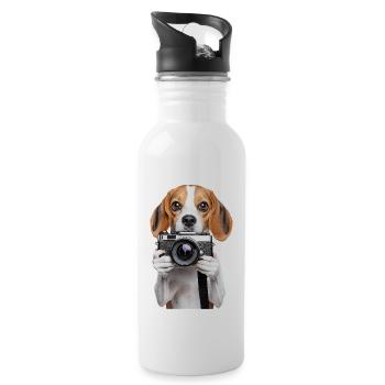 Beagle - Trinkflasche mit integriertem Trinkhalm - Weiß - Rechts