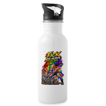 Trinkflasche mit integriertem Trinkhalm