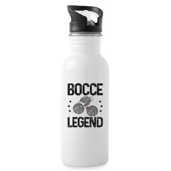 Légende de la pétanque disant boule de pétanque avec Jack Bocci - Gourde avec paille intégrée - blanc - Droite