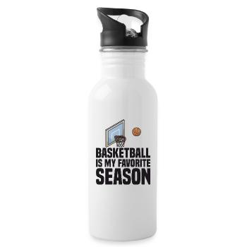 Basketball Is My Favorite Season for Basketball Players - Water bottle with straw - white - Right