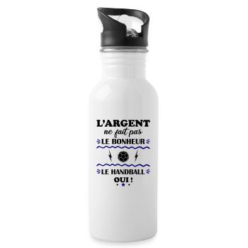 L'argent ne fait pas le bonheur handball - Gourde avec paille intégrée - blanc - Droite