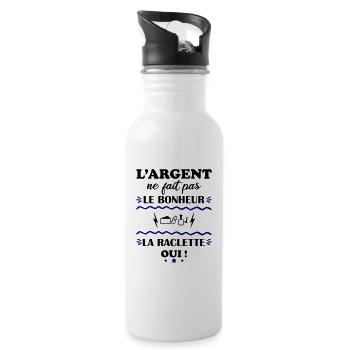 L'argent ne fait pas le bonheur raclette - Gourde avec paille intégrée - blanc - Droite
