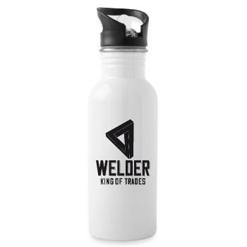 Welder saying for proud metal workers and - Water bottle with straw - white - Right