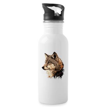 Loup - Gourde avec paille intégrée - blanc - Droite