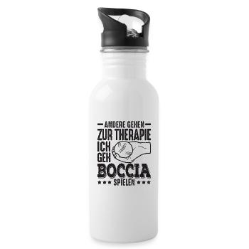 Mir reichts ich geh jetzt Boccia spielen Petanque - Trinkflasche mit integriertem Trinkhalm - Weiß - Rechts