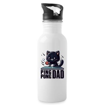 Table Tennis Katze Pingpong Black Cat Dad Outfit - Gourde avec paille intégrée - blanc - Droite