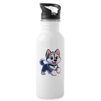 husky 2 - Gourde avec paille intégrée - blanc - Droite