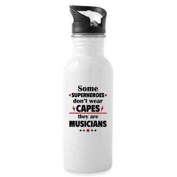 Certains héros ne portent pas de capes, les musiciens - Gourde avec paille intégrée - blanc - Droite