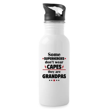 Certains héros ne portent pas de capes, ce sont des grands-pères - Gourde avec paille intégrée - blanc - Droite