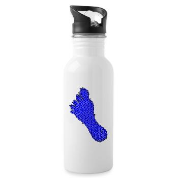 Blue Foot Mosaic - Water bottle with straw - white - Right
