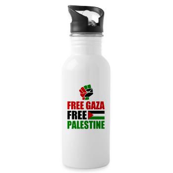 Free gaza Free palestine - Water bottle with straw - white - Right