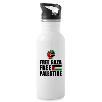 Free gaza Free palestine - Water bottle with straw - white - Right