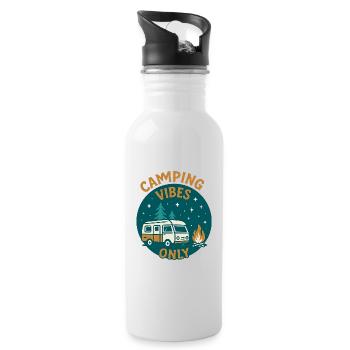 Camping Vibes Only - Leisure Design - Water bottle with straw - white - Right