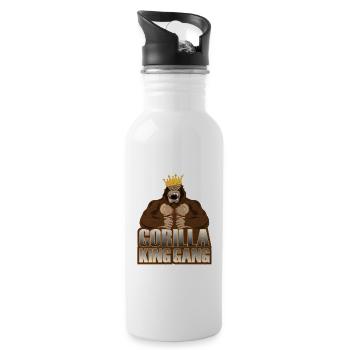 gorilla king gang - Water bottle with straw - white - Right