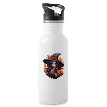 Halloween Witch 3 - Water bottle with straw - white - Right