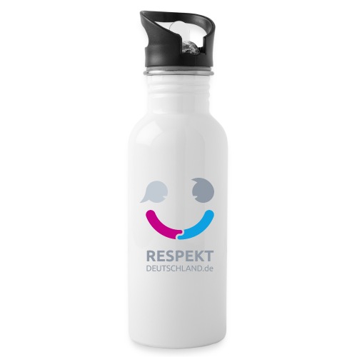 Logo-Respekt-Deutschland- - Trinkflasche mit integriertem Trinkhalm