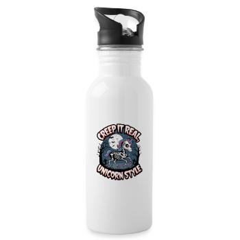 Creep It Real Unicorn Style - Water bottle with straw - white - Right