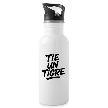 Tigre Typo Noir Unique tie un tigre marseille - Gourde avec paille intégrée - blanc - Droite