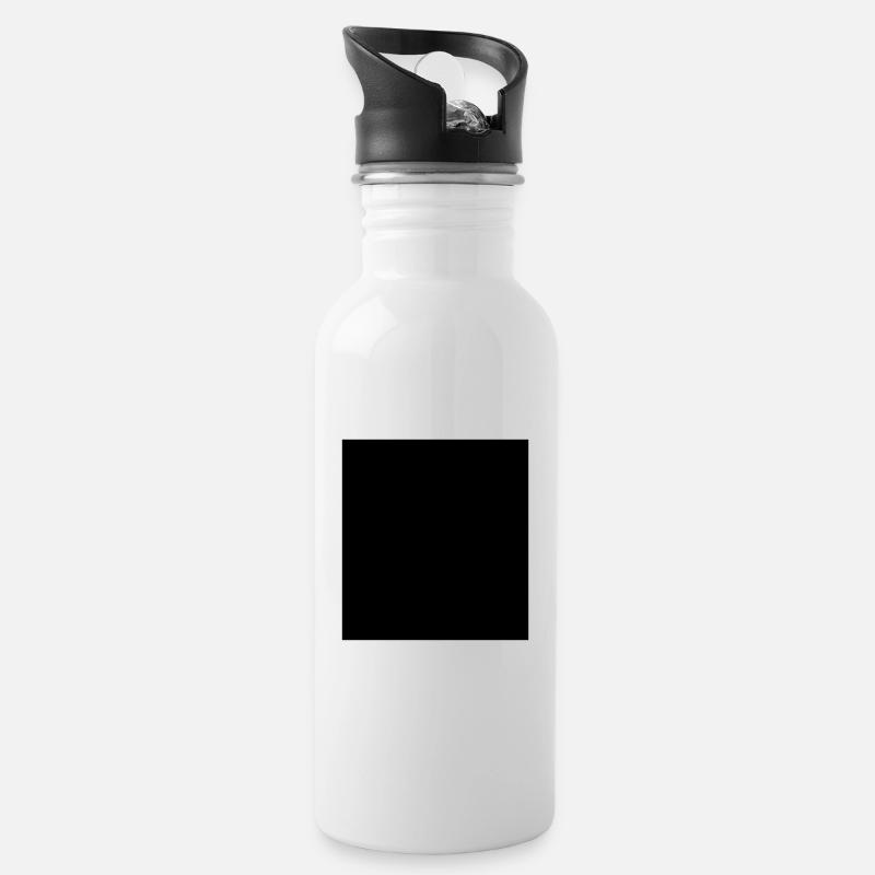 Rectangle noir vecteur - Gourde avec paille intégrée - blanc