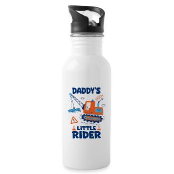 Little Daddy Pilot Baby Crane Construction Machinery - Water bottle with straw - white - Right
