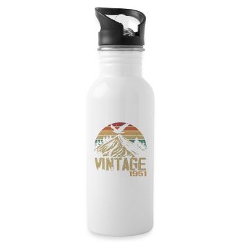 Vintage 1951 Cadeau Anniversaire 1951 Retro 1951 - Gourde avec paille intégrée - blanc - Droite