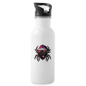 Tarantula Weihnachten Lustig - Trinkflasche mit integriertem Trinkhalm - Weiß - Rechts