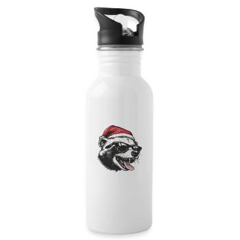 Skunk Noël drôle - Gourde avec paille intégrée - blanc - Droite