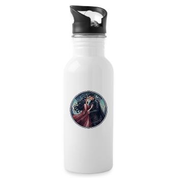 Knight's love under the stars - Water bottle with straw - white - Right