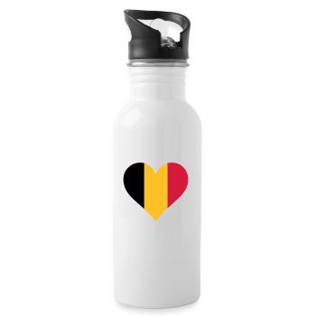 A heart for Belgium - Water bottle with straw - white - Right