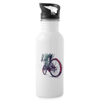 Racing bike sprinter racing cycling - Water bottle with straw - white - Right