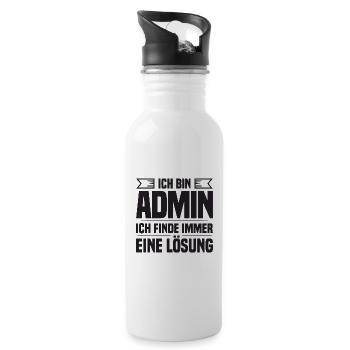 Administrator IT-ler Support Lösung Sysadmin Admin - Trinkflasche mit integriertem Trinkhalm - Weiß - Rechts